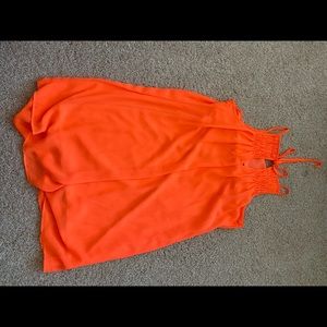 Neon orange baby doll dress